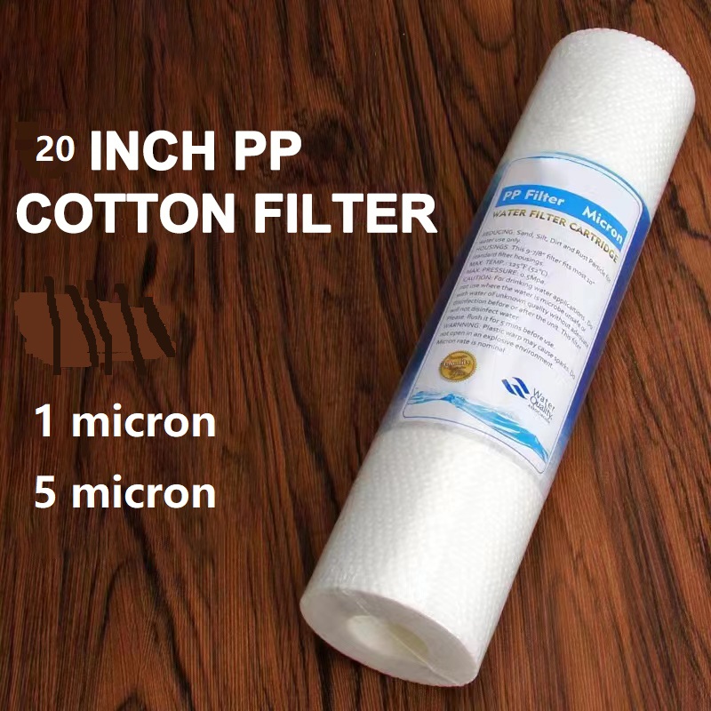 Filtro de algodón PP de 20 pulgadas, 1 micra, 5 micras, polipropileno de grado alimenticio, Material PP, fabricante mundial Top 100 
